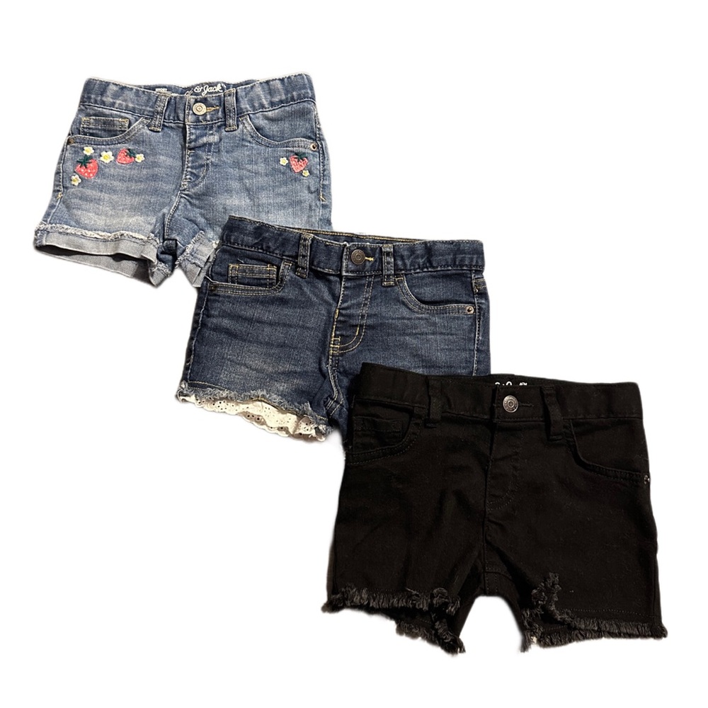 Cat & Jack Toddler Girl Denim Jean Shorts - 3 Pair Bundle - Size 4T
